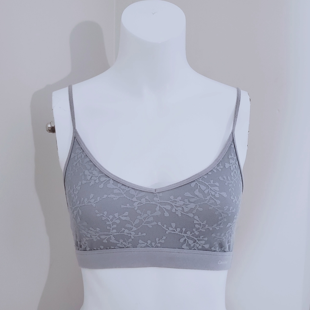 Calvin Klein Cotton Blend Grey Bralette- Size M (smaller fit)